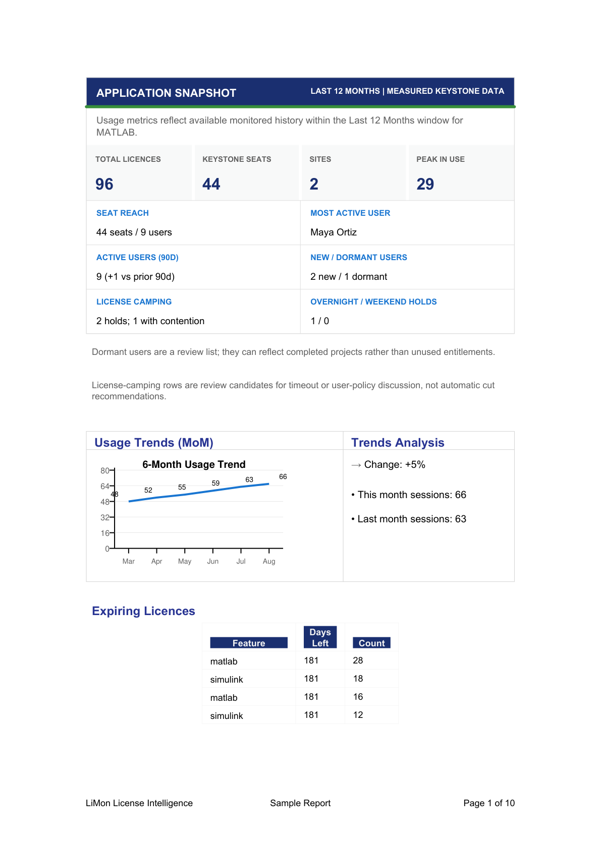 Application Report — sample page